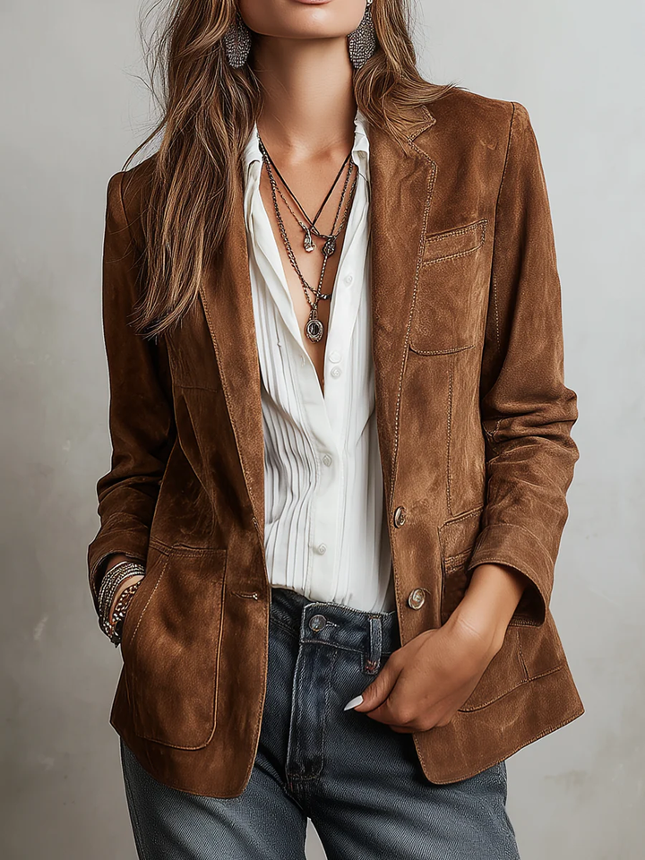 Beatrix | Vintage Brown Tailored Blazer