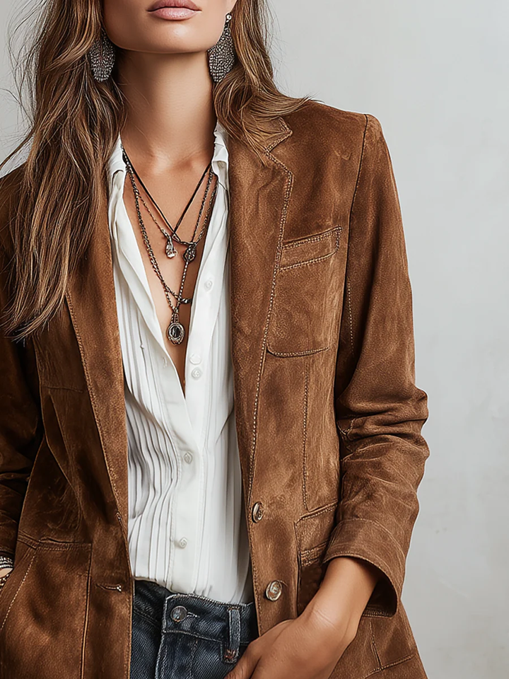 Beatrix | Vintage Brown Tailored Blazer