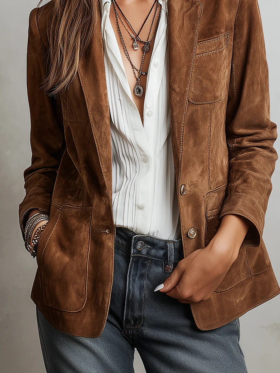 Beatrix | Vintage Brown Tailored Blazer
