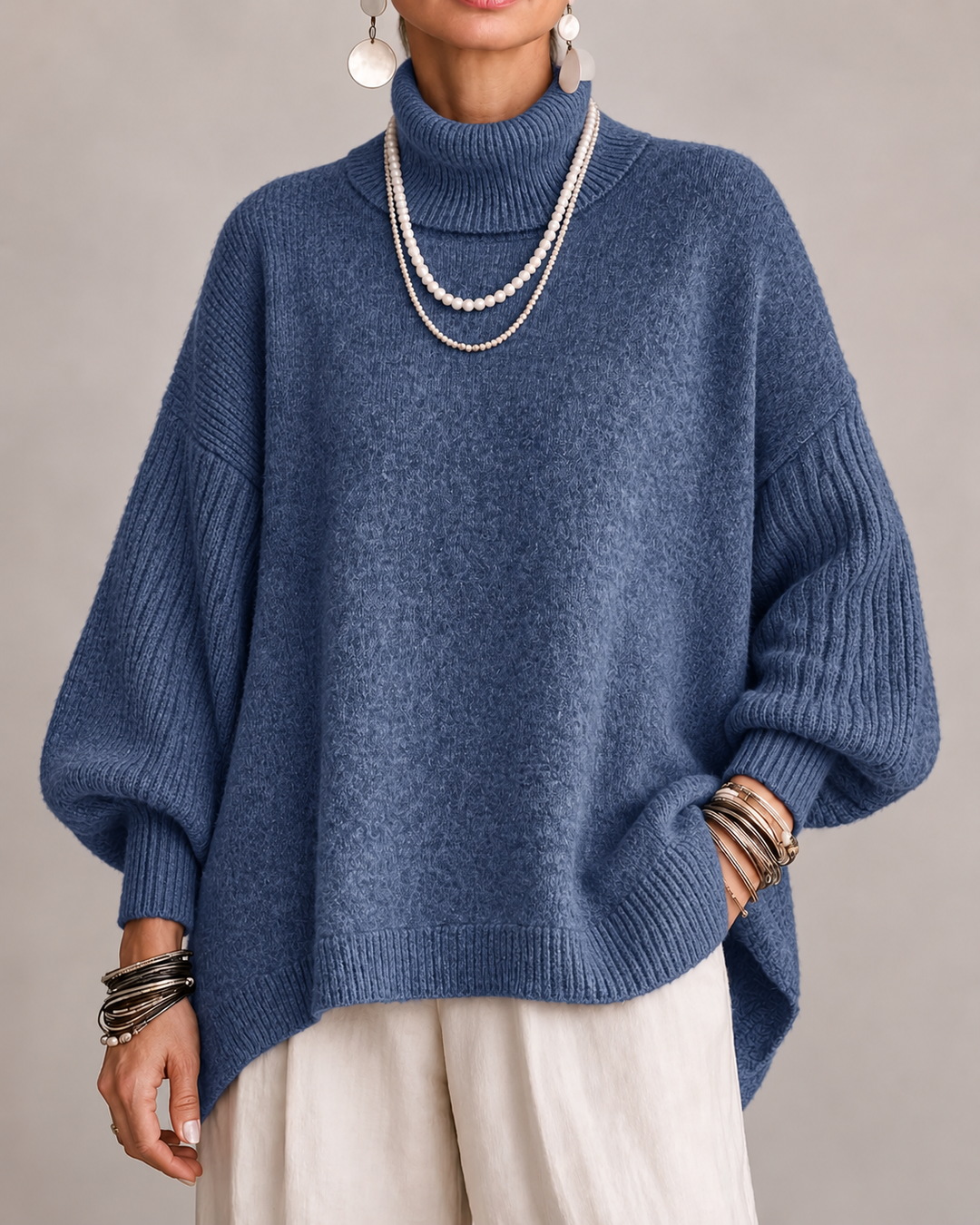 Kathleen | Elegant Turtleneck Sweater – Navy