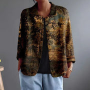 Fiorenza™ | Women's Landscape Print Button-Front Blouse