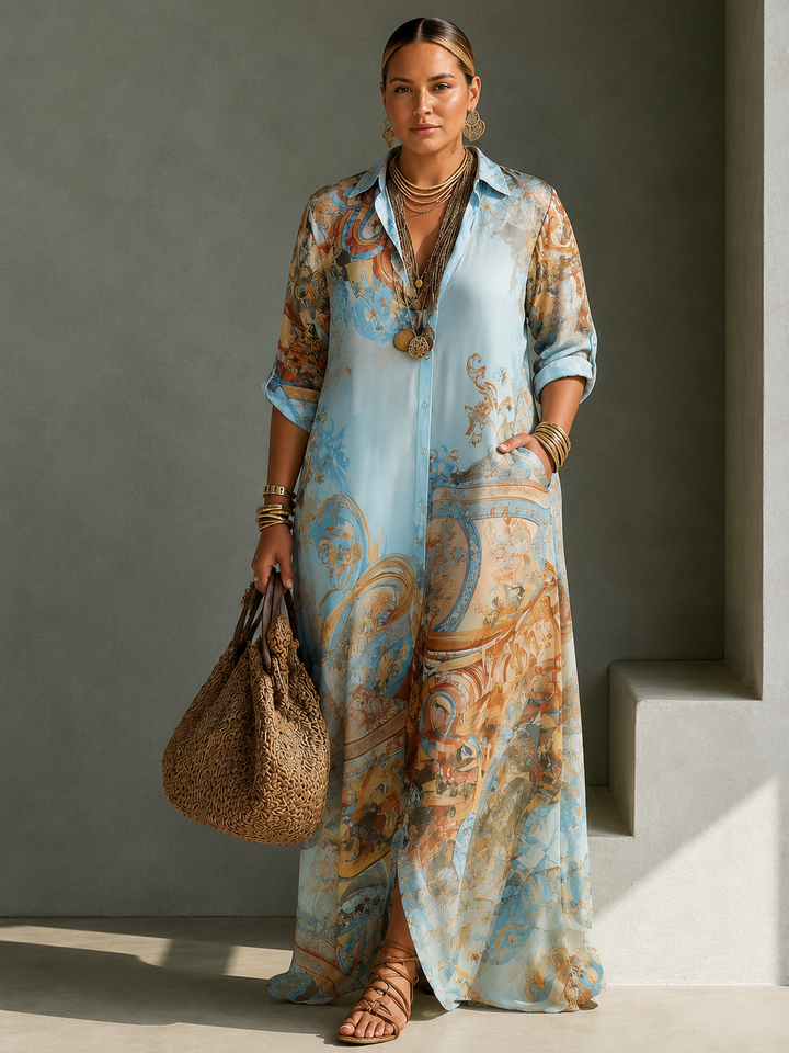 Baroque Elegant Flowing Summer Dress
