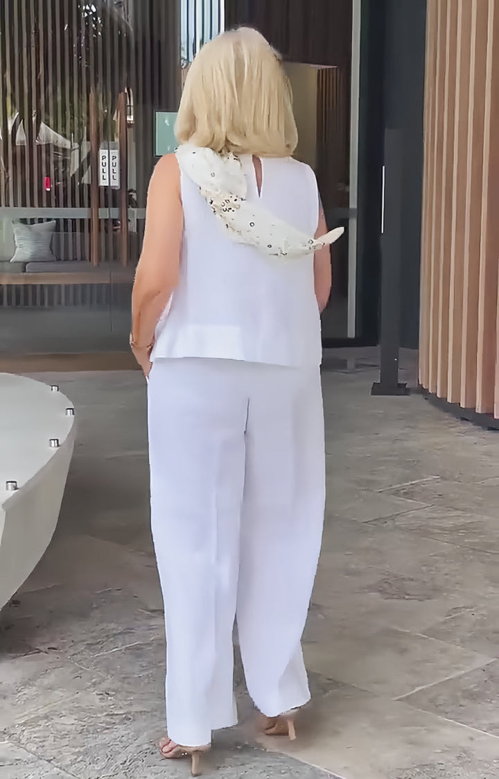 Trinidad™ | Women's Lace Detail Blouse &amp; Wide-Leg Pants Two-Piece Set