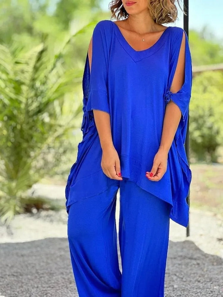 Úrsula™ | Women's Cold-Shoulder Tunic &amp; Wide-Leg Pants Two-Piece Set
