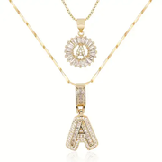 PAVÉ INITIAL™ | GOLD NECKLACE SET