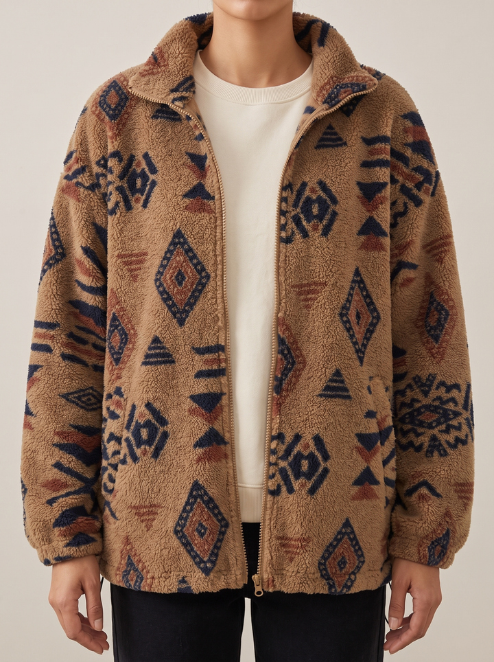 Roanne™ | Camel Aztec Sherpa Bomber
