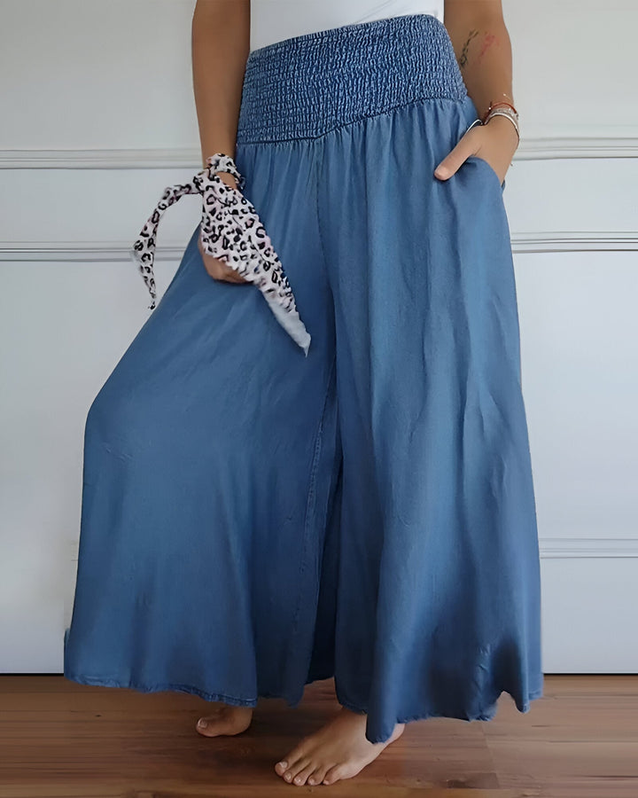 Lorraine™ | Women's Elastic Waist Wide-Leg Trousers