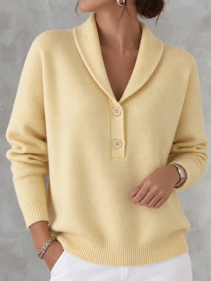 Vestrine™ | Shawl Collar Button Knit Sweater
