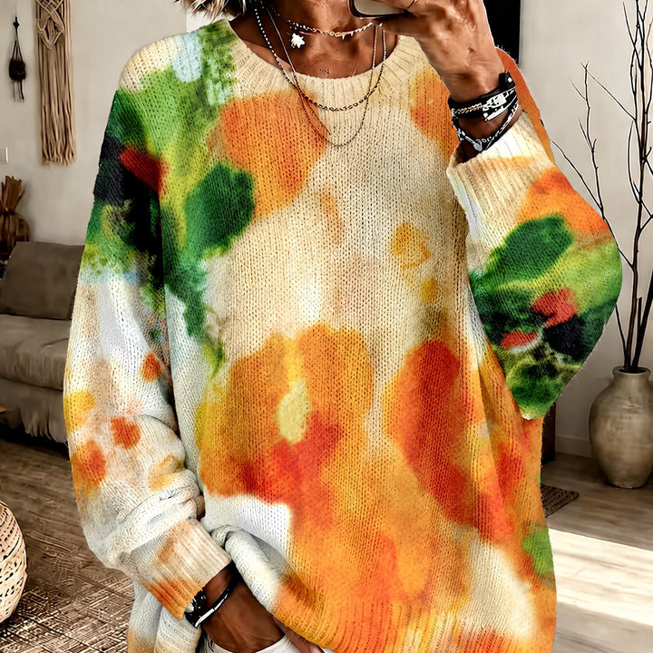 Elorinda | Tie-Dye Round-Neck Sweater