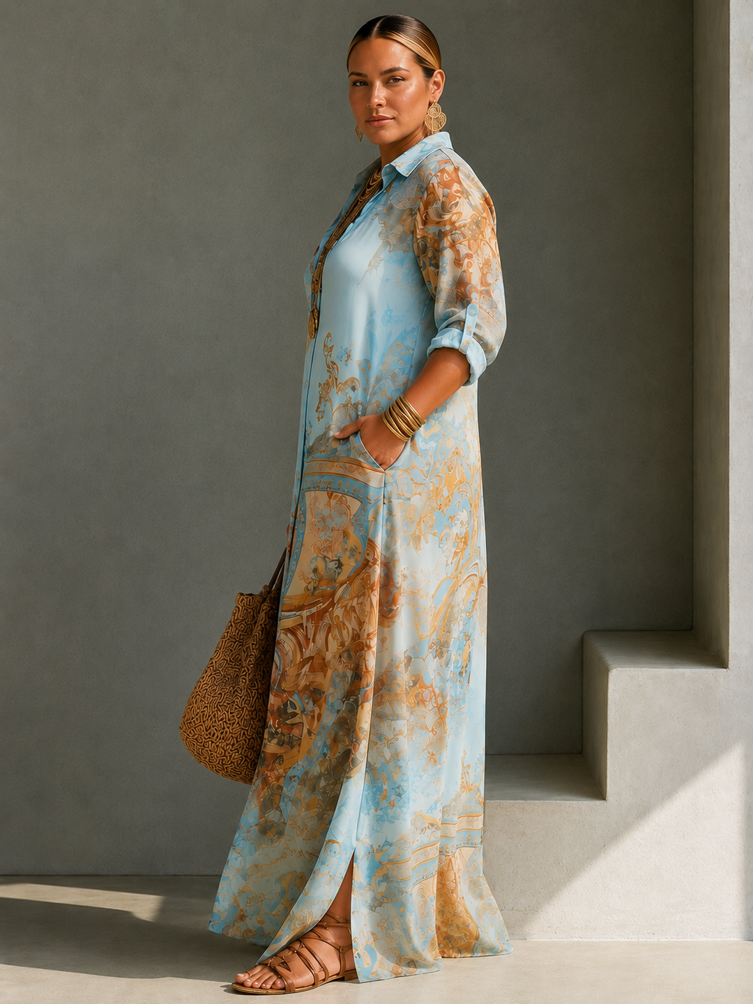 Baroque Elegant Flowing Summer Dress