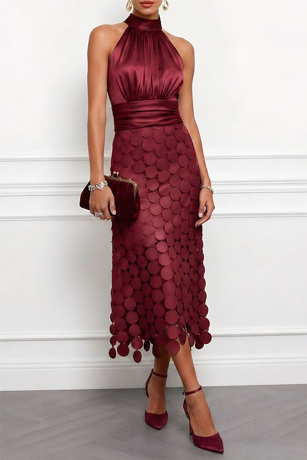 Celina | Elegant Halter Midi Dress