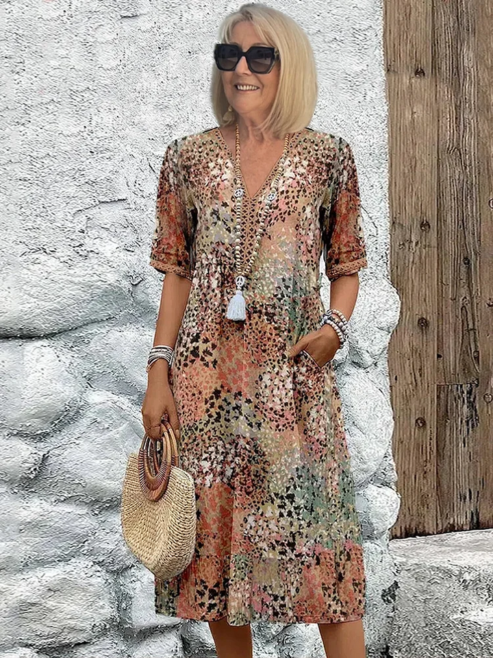 Roxanne™ | Women's Vibrant Floral Wrap Midi Dress