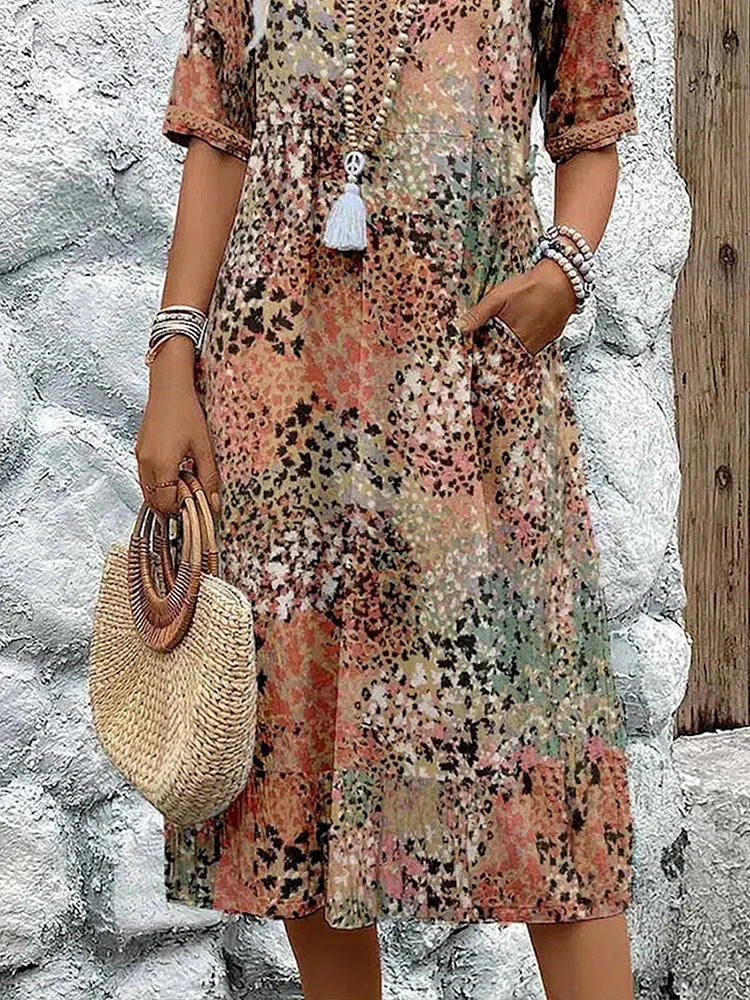Roxanne™ | Women's Vibrant Floral Wrap Midi Dress