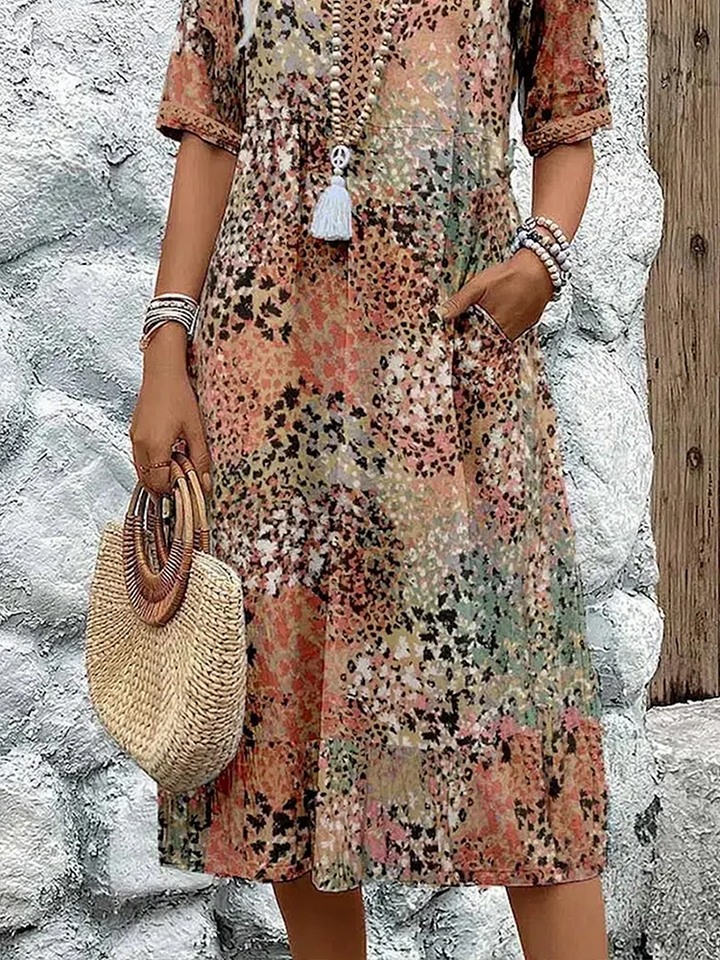 Roxanne™ | Women's Vibrant Floral Wrap Midi Dress