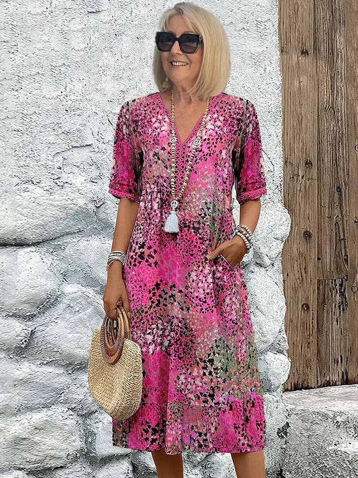 Roxanne™ | Women's Vibrant Floral Wrap Midi Dress