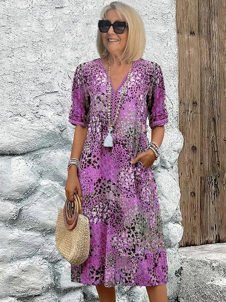 Roxanne™ | Women's Vibrant Floral Wrap Midi Dress