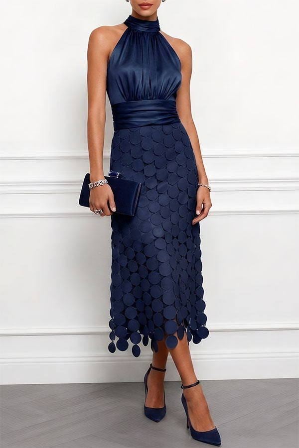 Celina | Elegant Halter Midi Dress