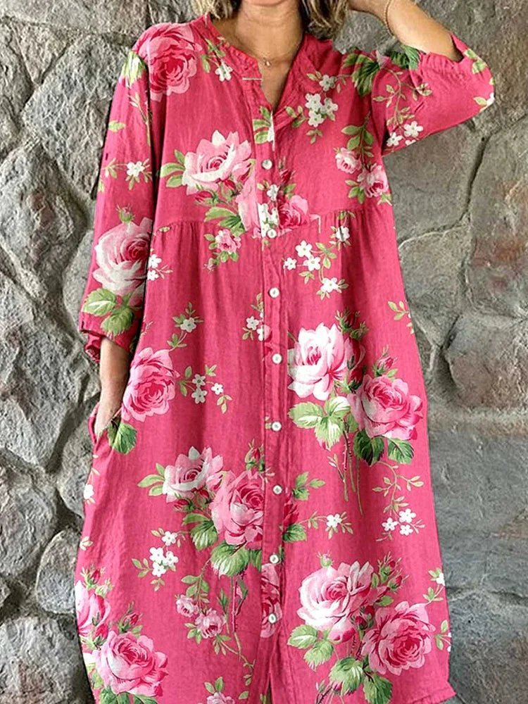 Mathilde™ | Women's Artistic Floral Maxi Dress