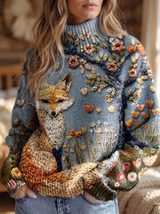 Fennimore | Embroidered Fox Turtleneck