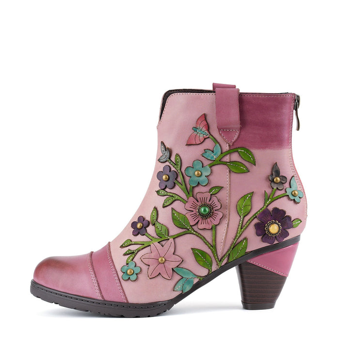 Rosevine™ | Floral Appliqué Ankle Boots