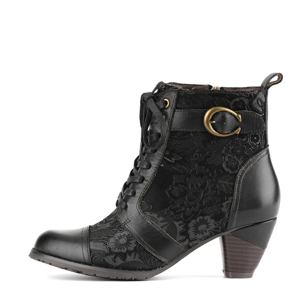 Bellancourt | Women's Floral Lace-Up Ankle Boots
