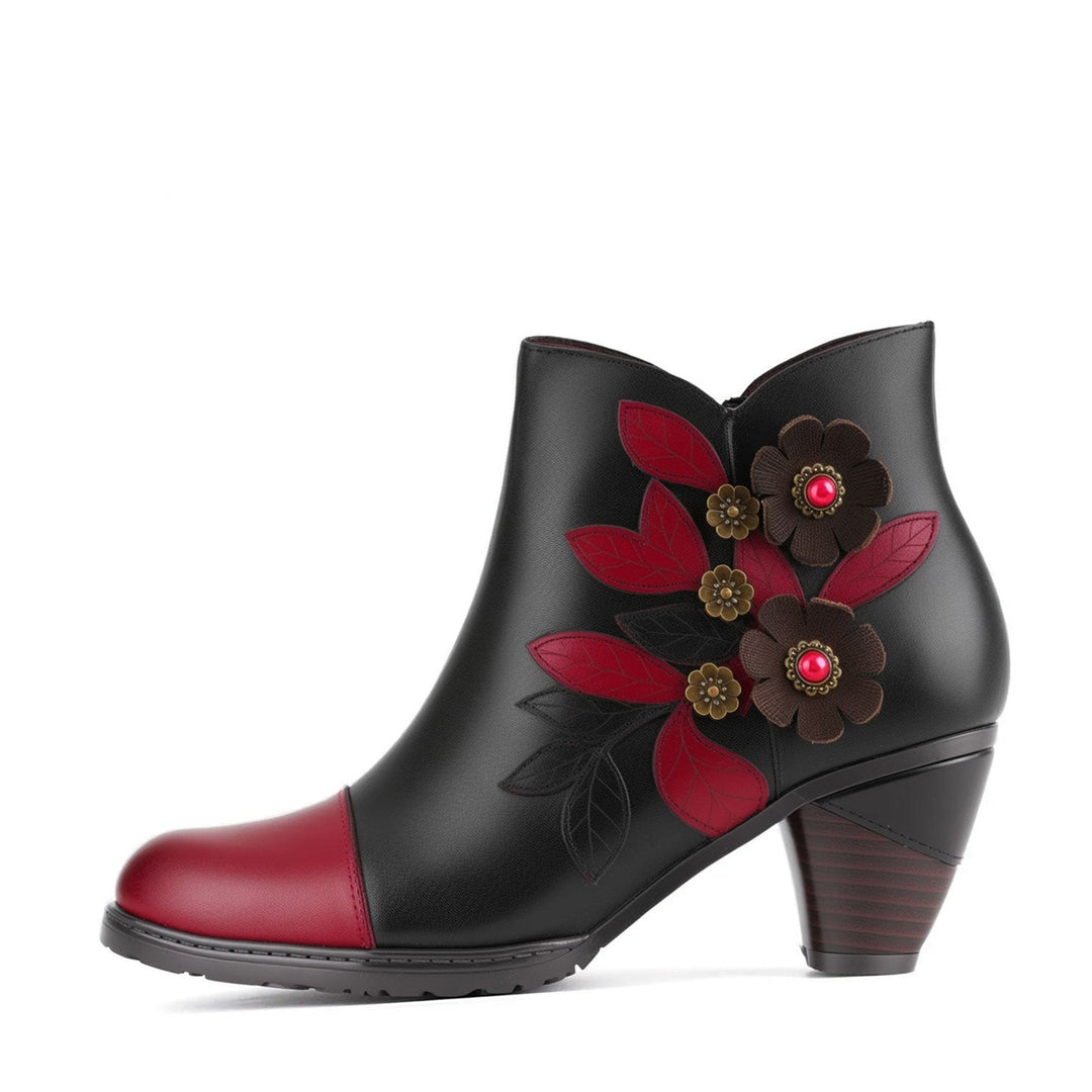 Bellantyne™ | Women's Retro Boho Floral Charm Ankle Boots