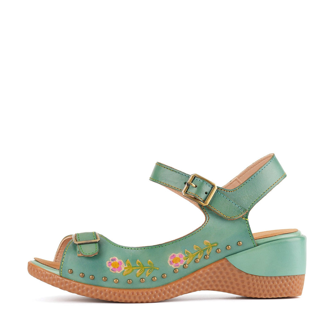 Aveline™ | Women's Floral Embroidered Wedge Sandals