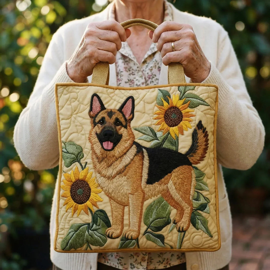 Borsa Artigianale Pastore Tedesco floreale – Idea Regalo