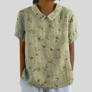 Sarafina™ | Women's Floral Vine Collared Blouse