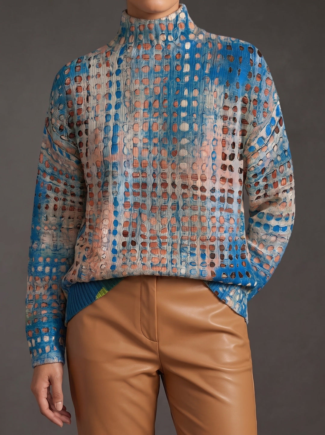 Havilah | Indigo Lattice Turtleneck