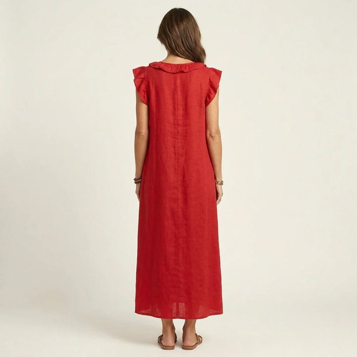 Corina's™ - Flowy Boho Maxi Dress Red
