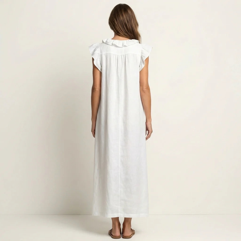 Corina's™ - Flowy Boho Maxi Dress White