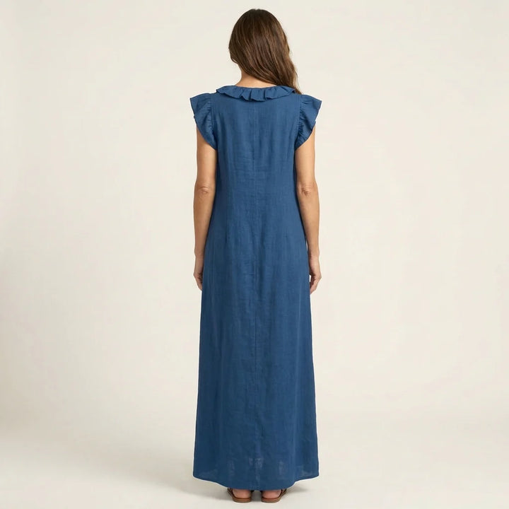 Corina's™ - Flowy Boho Maxi Dress Blue