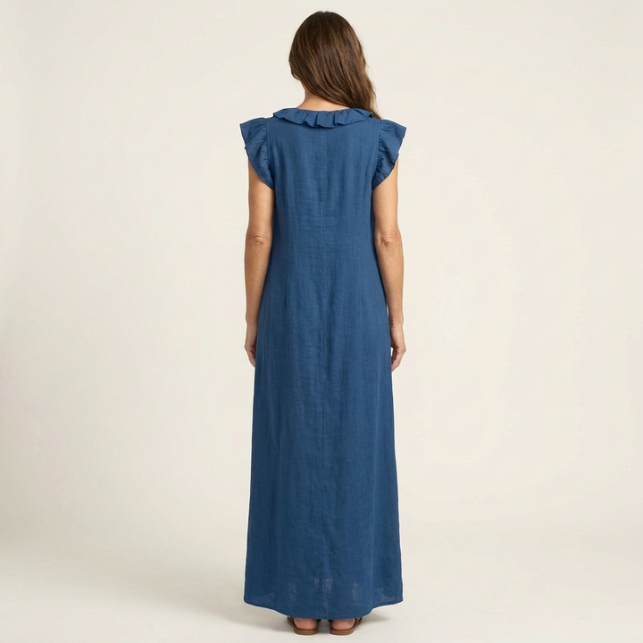 Josette | Ruffle Maxi Dress with a V-Neck