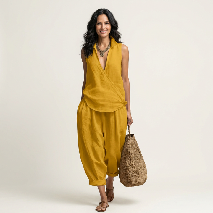 Twiila | Wrap-Top & Wide-Leg Set
