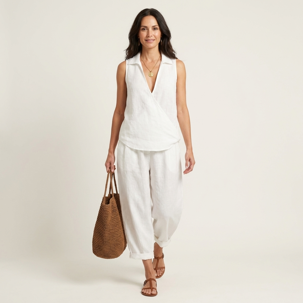 Twiila | Wrap-Top & Wide-Leg Set