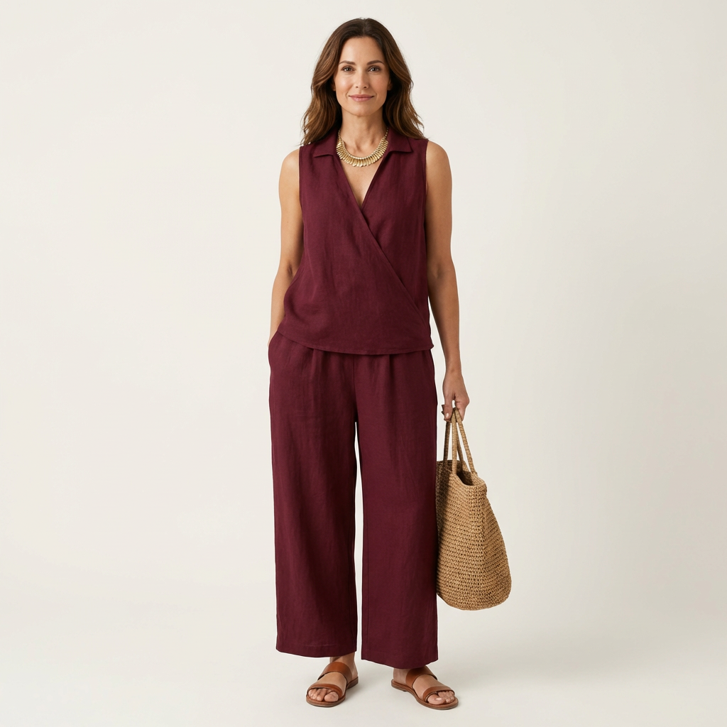 Twiila | Wrap-Top & Wide-Leg Set