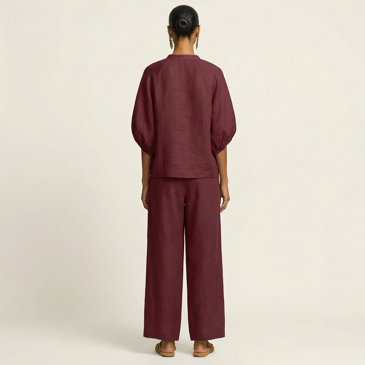 Marlowe | Set with puff sleeves and a front zip