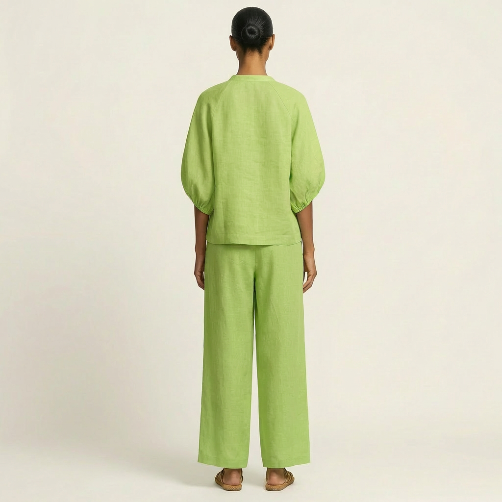 Marlowe | Set with puff sleeves and a front zip