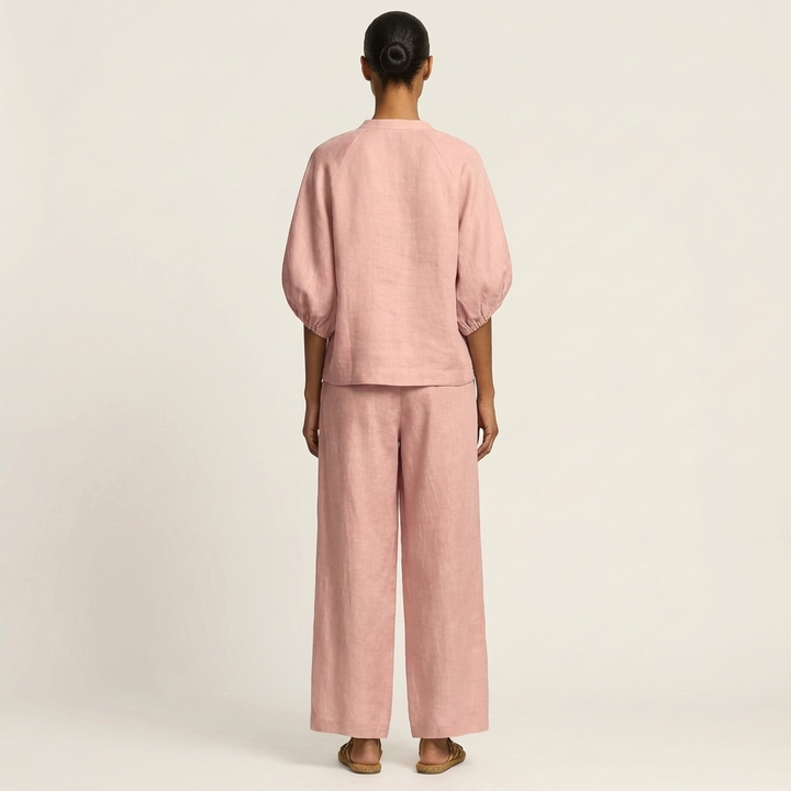 Marlene | Puff Sleeve Two-Piece Set with Front Zip