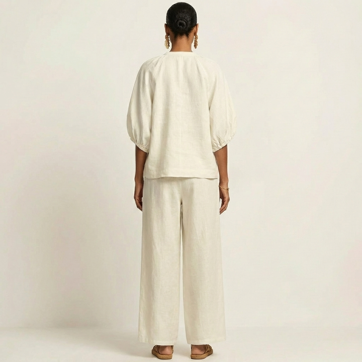 Marlowe | Set with puff sleeves and a front zip