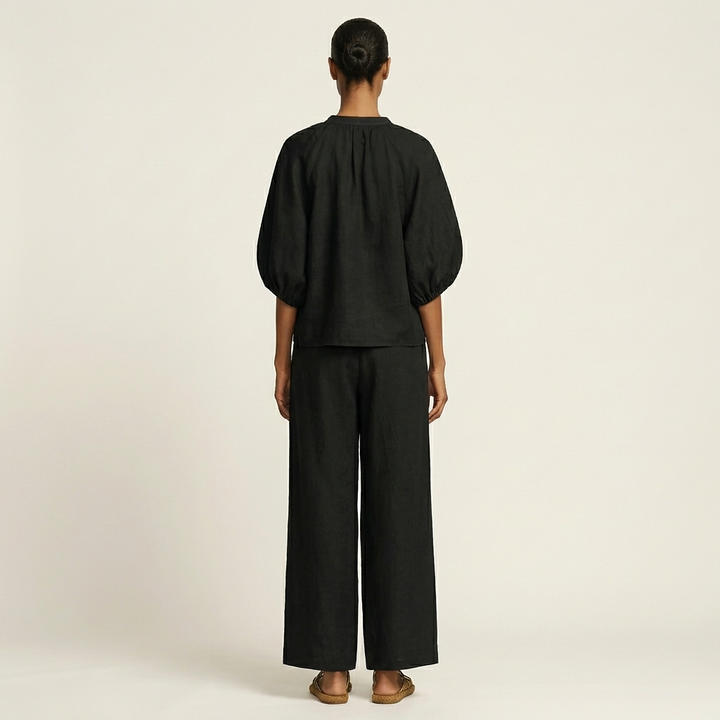 Marlowe | Set with puff sleeves and a front zip