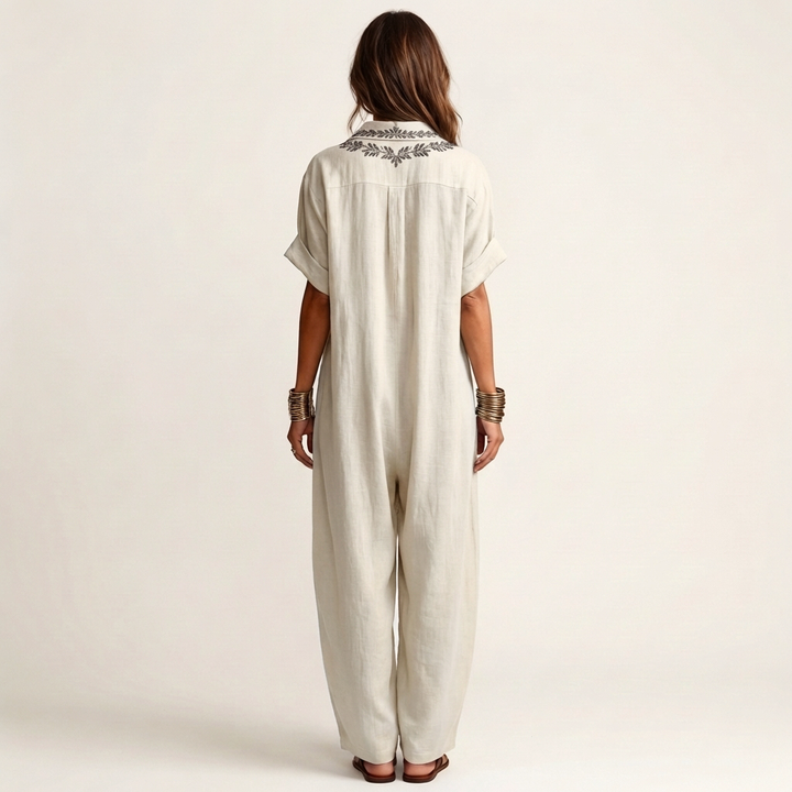 Margaux | Embroidered Maxi Dress with V-Neck