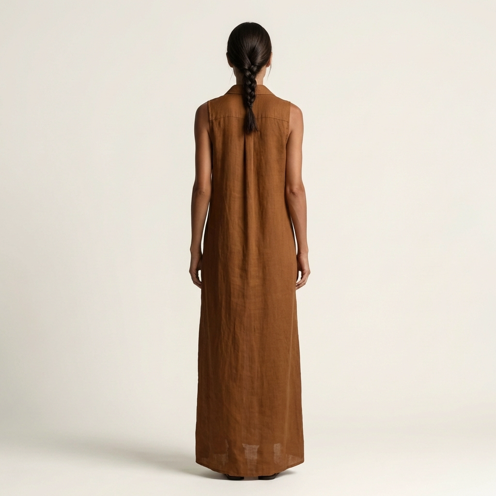 Mirabell | Hoodless, sleeveless maxi dress with a button placket