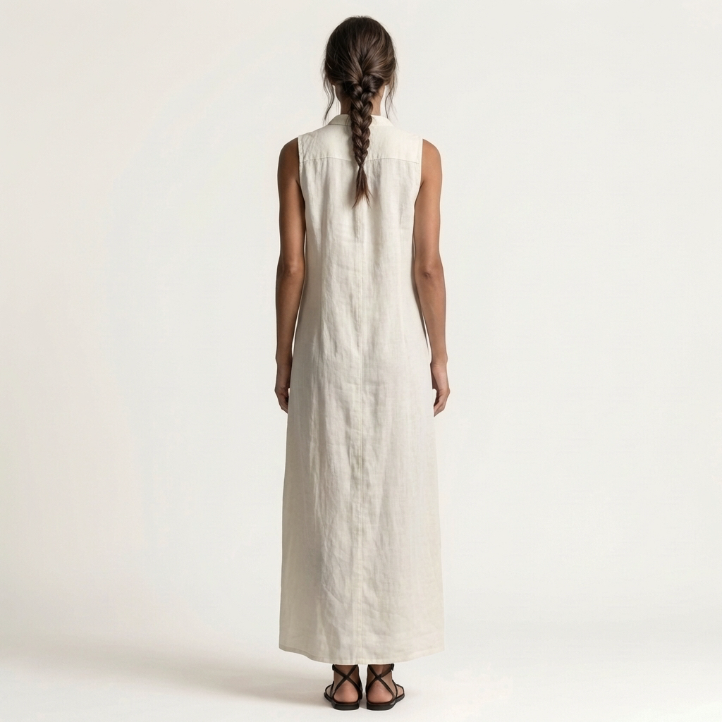 Mirabell | Hoodless, sleeveless maxi dress with a button placket