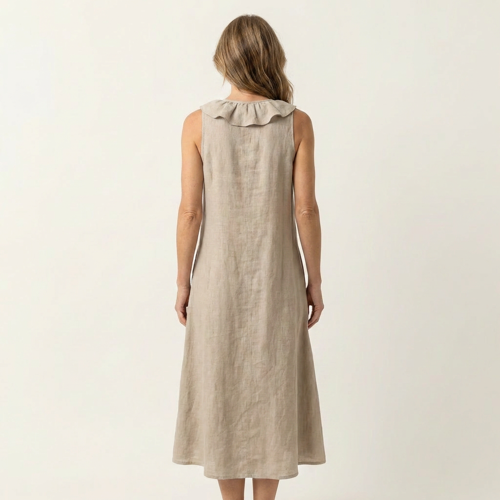Vicky | Ruffled V-neck sleeveless maxi dress