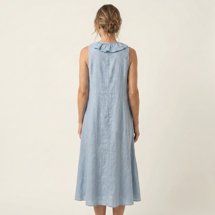Vicky | Ruffled V-neck sleeveless maxi dress