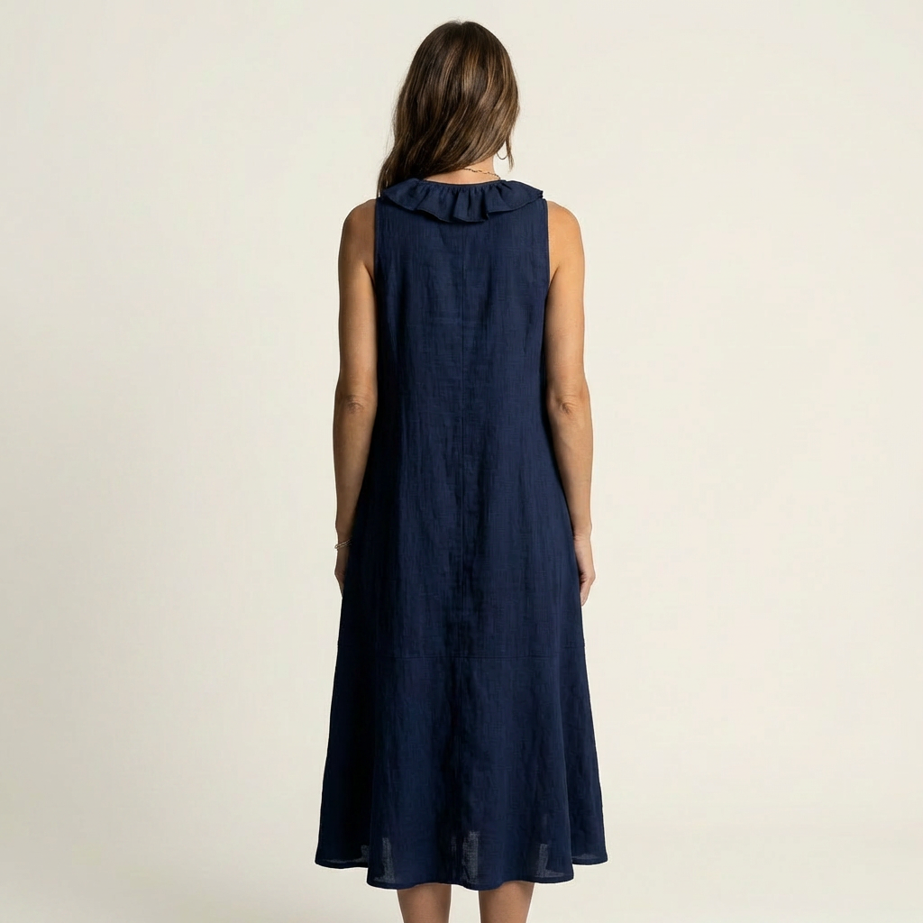 Vicky | Ruffle-Front V-Neck Sleeveless Maxi Dress