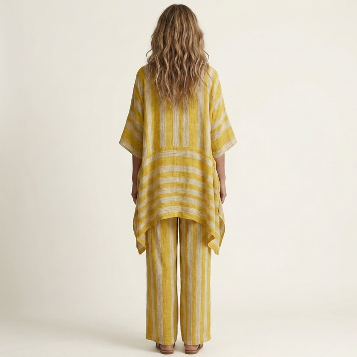 Kiara | Two-Piece Striped Cotton-Linen Set
