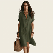 Nidalie | Midi shirt dress with rolled-up sleeves